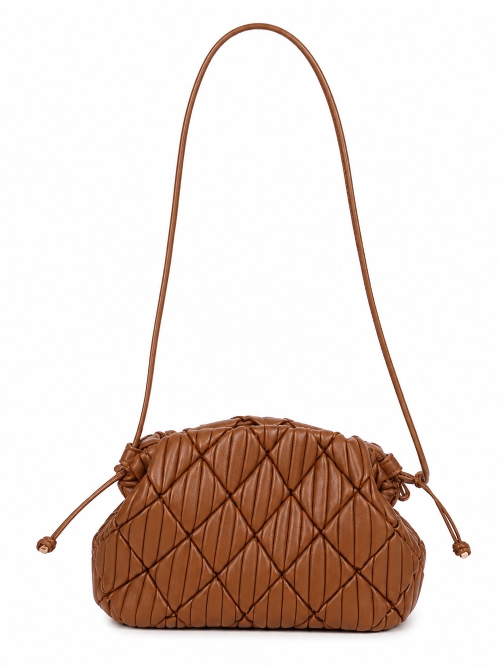 Women's Quilted Shoulder Bag in Tan